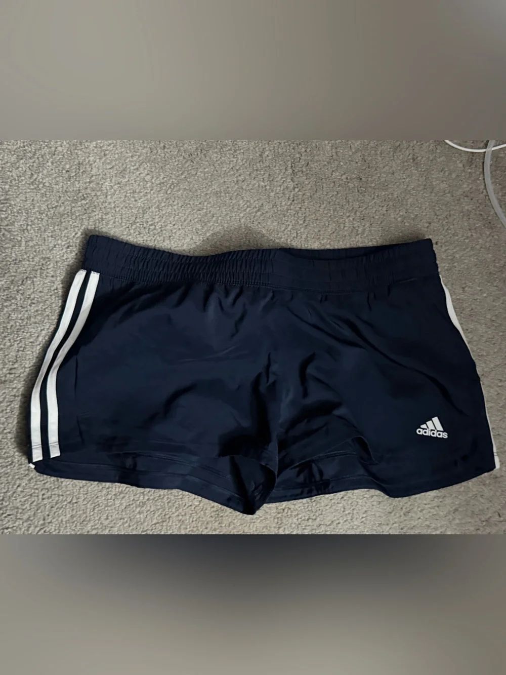 Adidas Pacer 3S Woven Training Shorts Size Women's Large Navy NWT